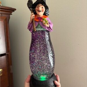 Halloween Witch Snow Water Globe with fan and color change